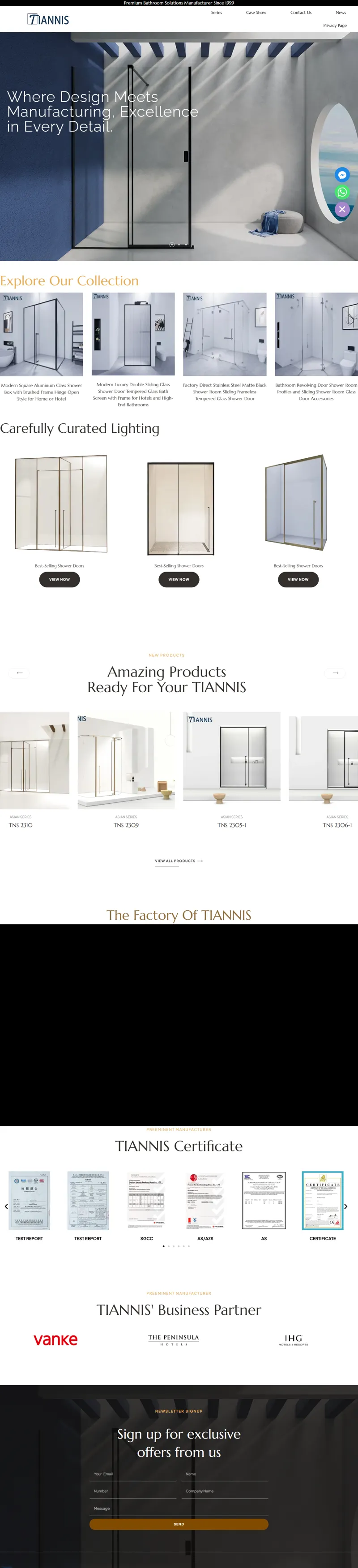 Tiannis – Best Shower Room Manufacturers 网页长截图