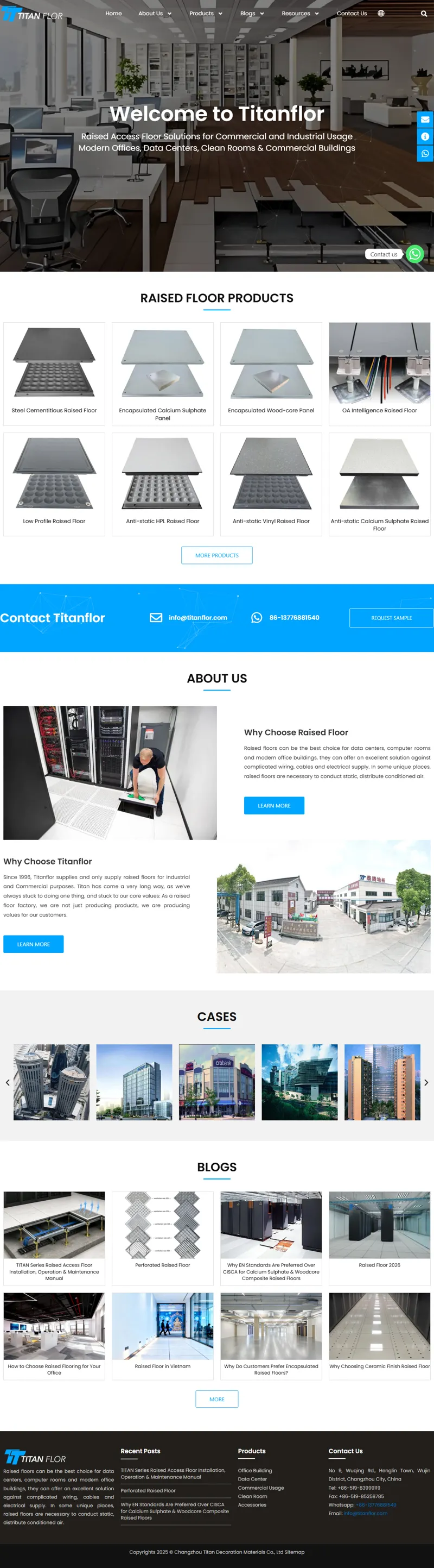 Leading Raised Floor Manufacturer in China - TitanFlor 网页长截图