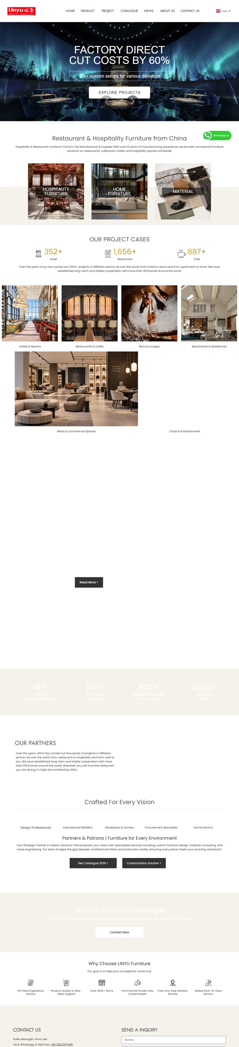 Hospitality & Restaurant Furniture Manufacturer China | Linyu Furniture 网页长截图